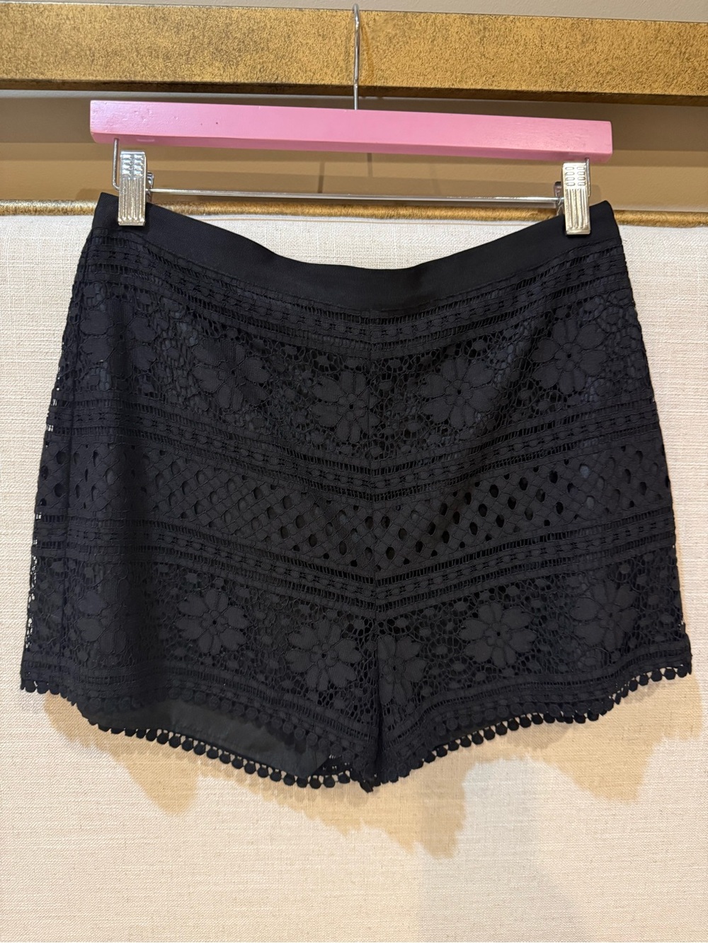cupcakes & cashmere Black Lace Crochet Shorts